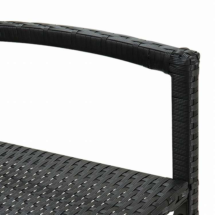 vidaXL バースツール 2点 ポリラタン製 ブラック家具 チェア テーブル・バースツール(代引不可)