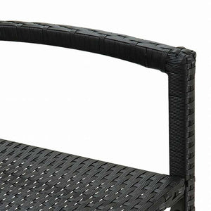 vidaXL バースツール 2点 ポリラタン製 ブラック家具 チェア テーブル・バースツール(代引不可)
