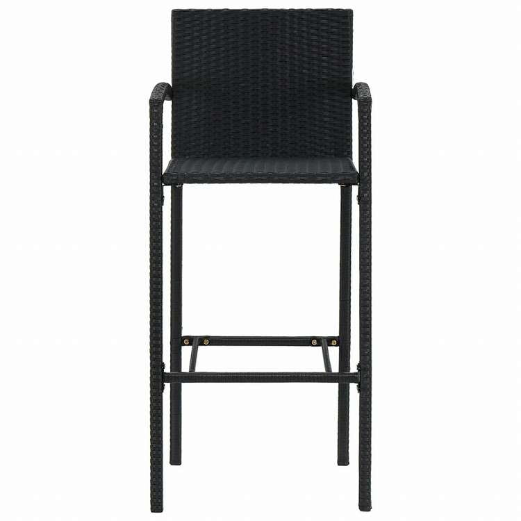 vidaXL バースツール 4点 ポリラタン製 ブラック家具 チェア テーブル・バースツール(代引不可)