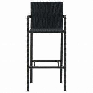 vidaXL バースツール 4点 ポリラタン製 ブラック家具 チェア テーブル・バースツール(代引不可)