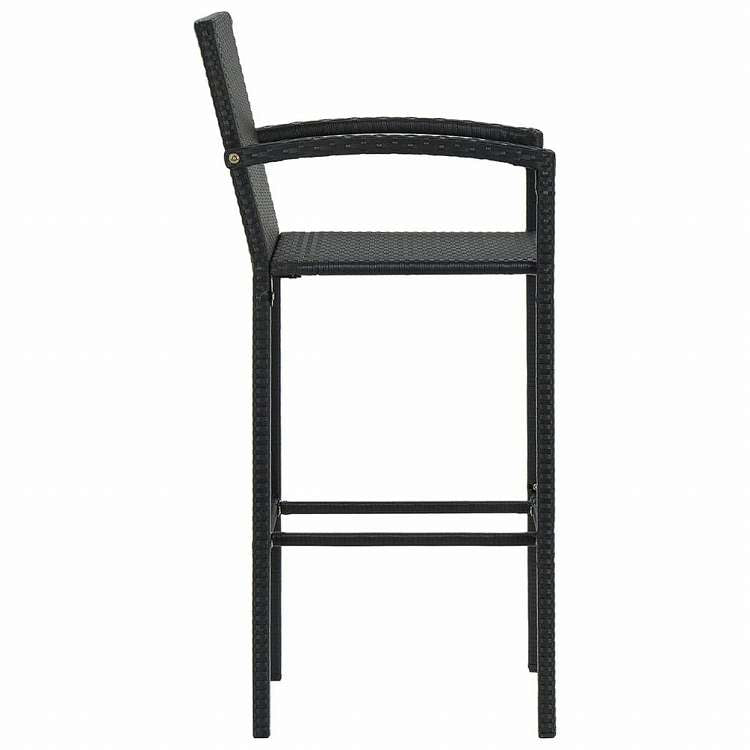 vidaXL バースツール 4点 ポリラタン製 ブラック家具 チェア テーブル・バースツール(代引不可)