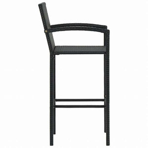 vidaXL バースツール 4点 ポリラタン製 ブラック家具 チェア テーブル・バースツール(代引不可)