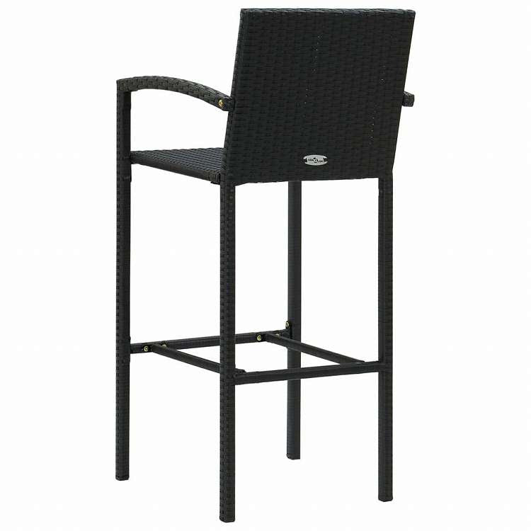 vidaXL バースツール 4点 ポリラタン製 ブラック家具 チェア テーブル・バースツール(代引不可)