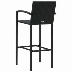 vidaXL バースツール 4点 ポリラタン製 ブラック家具 チェア テーブル・バースツール(代引不可)