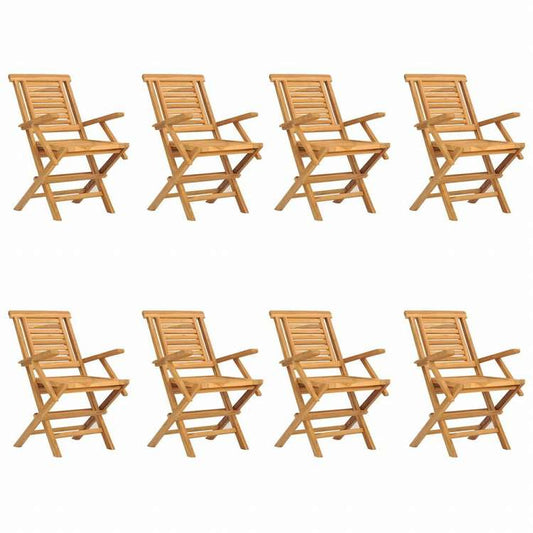 vidaXL 折りたたみガーデンチェア 8点 56x63x90 cm チーク無垢材家具 アウトドア家具 屋外椅子 アウトドアベンチチェア(代引不可)