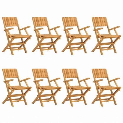 vidaXL 折りたたみガーデンチェア 8点 55x61x90 cm チーク無垢材家具 アウトドア家具 屋外椅子 アウトドアベンチチェア(代引不可)