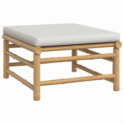 vidaXL ガーデンラウンジ6点セット クッション付き 竹製 ライトグレー家具 アウトドア家具 屋外家具セット(代引不可)