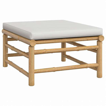 vidaXL ガーデンラウンジ11点セット ライトグレークッション付き 竹製家具 アウトドア家具 屋外家具セット(代引不可)