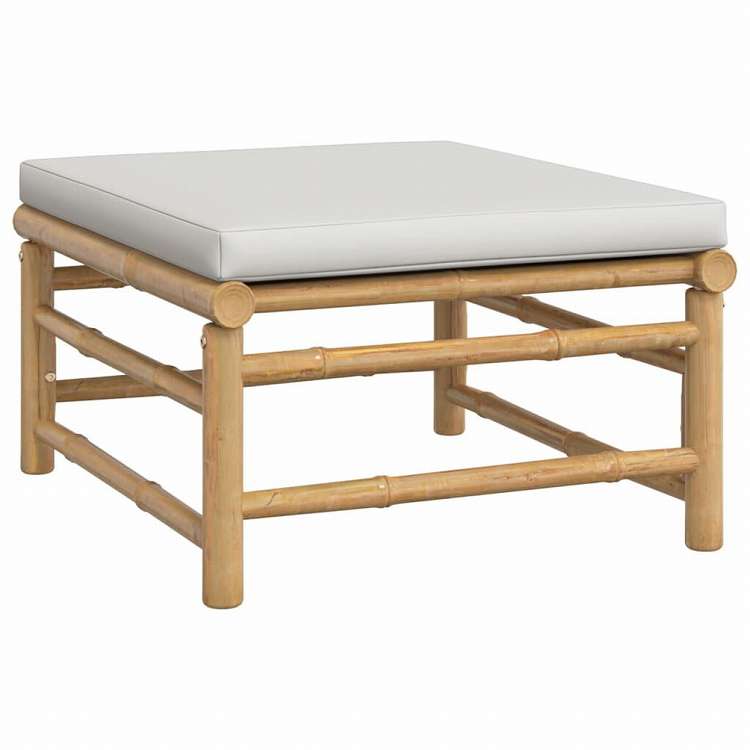 vidaXL ガーデンラウンジ9点セット ライトグレークッション付き 竹製家具 アウトドア家具 屋外家具セット(代引不可)