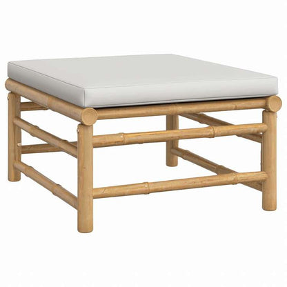 vidaXL ガーデンラウンジ4点セット ライトグレークッション付き 竹製家具 アウトドア家具 屋外家具セット(代引不可)