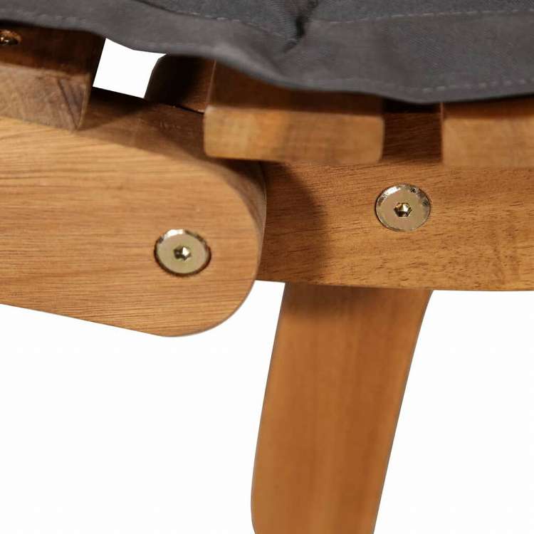 vidaXL サンラウンジャー クッション付 2点セット ダークグレー アカシア無垢材家具 アウトドア家具 屋外椅子 サンラウンジャー(代引不可)