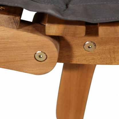 vidaXL サンラウンジャー クッション付 2点セット ダークグレー アカシア無垢材家具 アウトドア家具 屋外椅子 サンラウンジャー(代引不可)