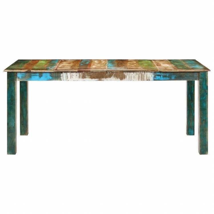 vidaXL ダイニングテーブル 180x90x76 cm 無垢の再生材家具 テーブル キッチン・ダイニングルームテーブル(代引不可)