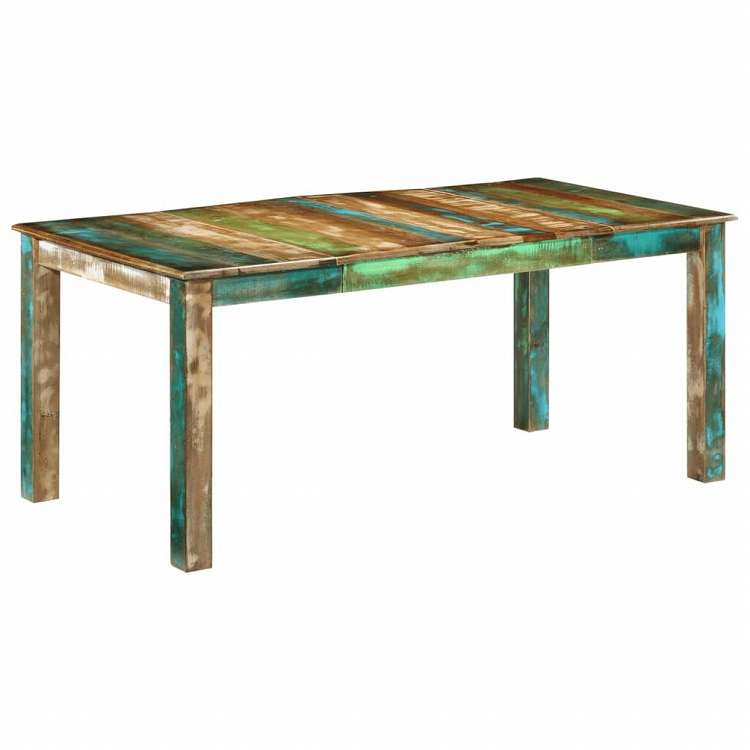vidaXL ダイニングテーブル 180x90x76 cm 無垢の再生材家具 テーブル キッチン・ダイニングルームテーブル(代引不可)