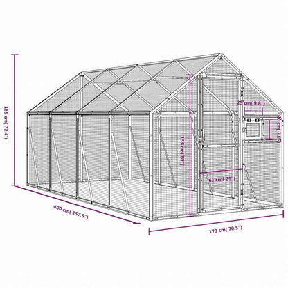 vidaXL 鳥小屋 アビアリー アントラシート 1.79x4x1.85 cm アルミ動物&ペット用品 ペット用品 鳥用品 取りかご・スタンド(代引不可)