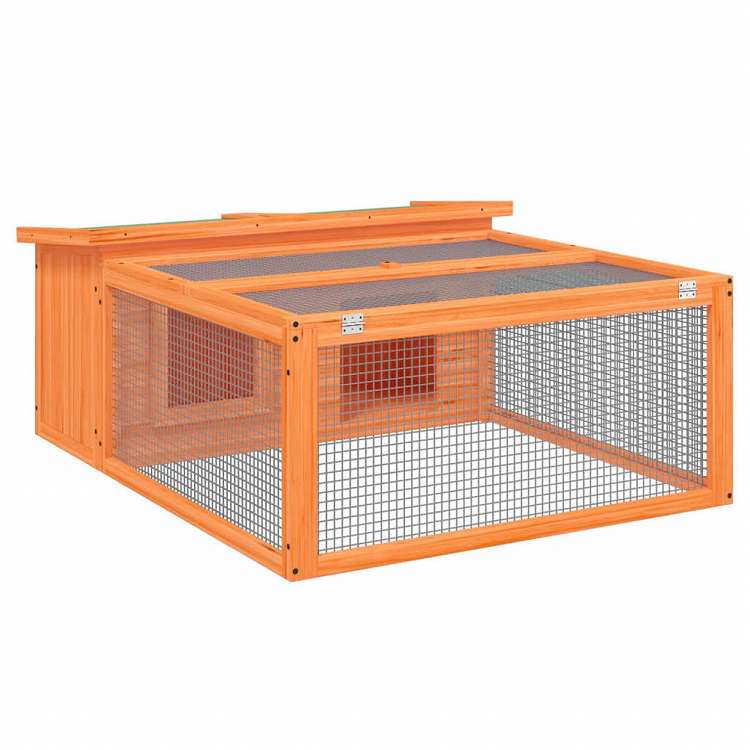 vidaXL ラビットハッチ ブラウン 117,5x97x47,5cm パイン無垢材Animals & Pet Supplies ペット用品 小動物用品 小動物 飼育・ケージ(代引不可)