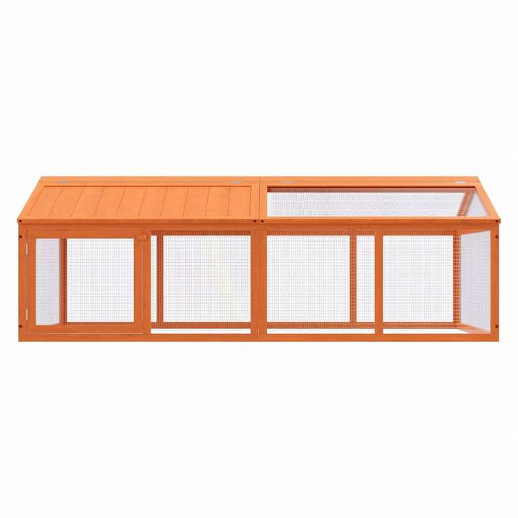 vidaXL ランボックス ブラウン 200x112,5x74 cm パイン無垢材Animals & Pet Supplies ペット用品 小動物用品 小動物 飼育・ケージ(代引不可)