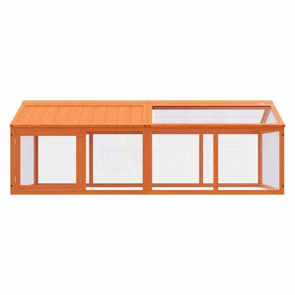 vidaXL ランボックス ブラウン 200x112,5x74 cm パイン無垢材Animals & Pet Supplies ペット用品 小動物用品 小動物 飼育・ケージ(代引不可)