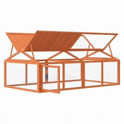 vidaXL ランボックス ブラウン 200x112,5x74 cm パイン無垢材Animals & Pet Supplies ペット用品 小動物用品 小動物 飼育・ケージ(代引不可)