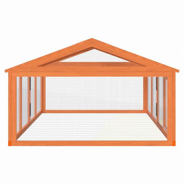 vidaXL ランボックス ブラウン 200x112,5x74 cm パイン無垢材Animals & Pet Supplies ペット用品 小動物用品 小動物 飼育・ケージ(代引不可)