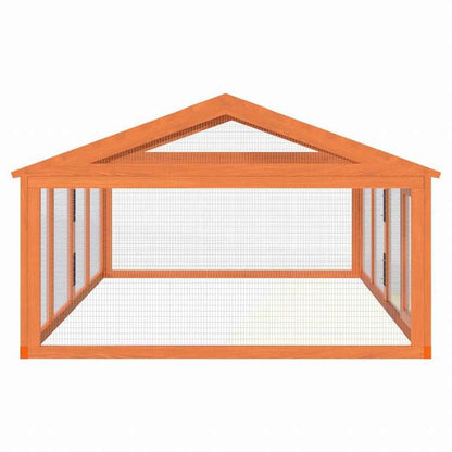 vidaXL ランボックス ブラウン 200x112,5x74 cm パイン無垢材Animals & Pet Supplies ペット用品 小動物用品 小動物 飼育・ケージ(代引不可)