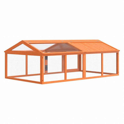 vidaXL ランボックス ブラウン 200x112,5x74 cm パイン無垢材Animals & Pet Supplies ペット用品 小動物用品 小動物 飼育・ケージ(代引不可)