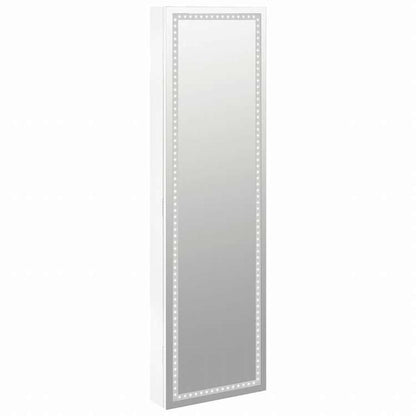 vidaXL ミラー付きジュエリーキャビネット LEDライト付き 壁掛け ホワイトホーム&ガーデン デコレーション 鏡(代引不可)