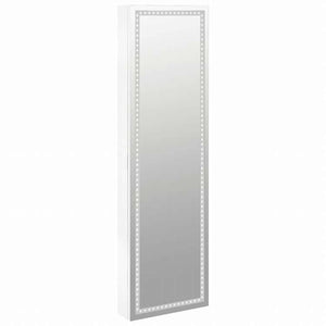 vidaXL ミラー付きジュエリーキャビネット LEDライト付き 壁掛け ホワイトホーム&ガーデン デコレーション 鏡(代引不可)
