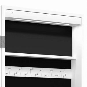 vidaXL ミラー付きジュエリーキャビネット LED ライト付き 自立型 ホワイトホーム&ガーデン デコレーション 鏡(代引不可)