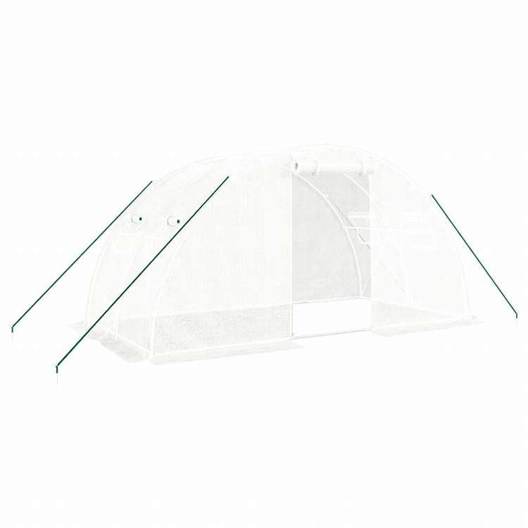 vidaXL 温室 スチールフレーム ホワイト8m2 4x2x2 mホーム&ガーデン 芝&ガーデン ガーデニング グリーンハウス・温室(代引不可)