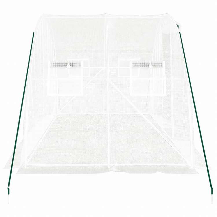 vidaXL 温室 スチールフレーム ホワイト8m2 4x2x2 mホーム&ガーデン 芝&ガーデン ガーデニング グリーンハウス・温室(代引不可)