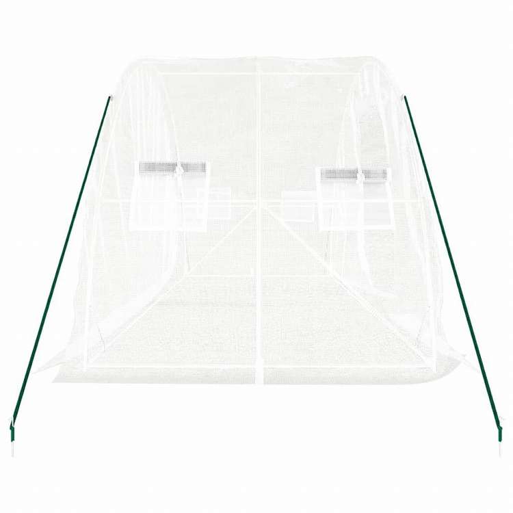 vidaXL 温室 スチールフレーム ホワイト10m2 5x2x2.3 mホーム&ガーデン 芝&ガーデン ガーデニング グリーンハウス・温室(代引不可)