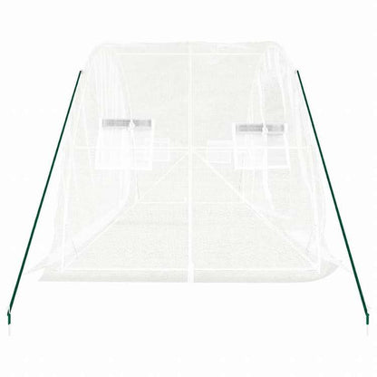 vidaXL 温室 スチールフレーム ホワイト10m2 5x2x2.3 mホーム&ガーデン 芝&ガーデン ガーデニング グリーンハウス・温室(代引不可)