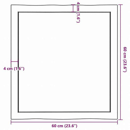 vidaXL テーブルトップ ライトブラウン 60x60x(2-4) cm 加工済み無垢材 ライブエッジ家具 テーブル用品 テーブルトップ(代引不可)