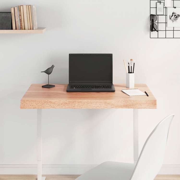 vidaXL テーブルトップ ライトブラウン 80x50x(2-6) cm 加工済み無垢材 ライブエッジ家具 テーブル用品 テーブルトップ(代引不可)