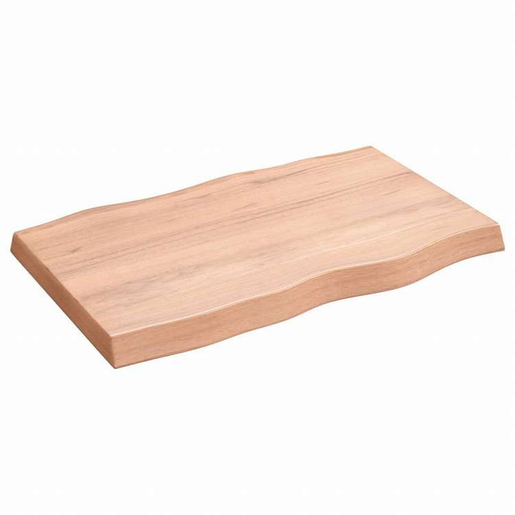 vidaXL テーブルトップ ライトブラウン 80x50x(2-6) cm 加工済み無垢材 ライブエッジ家具 テーブル用品 テーブルトップ(代引不可)