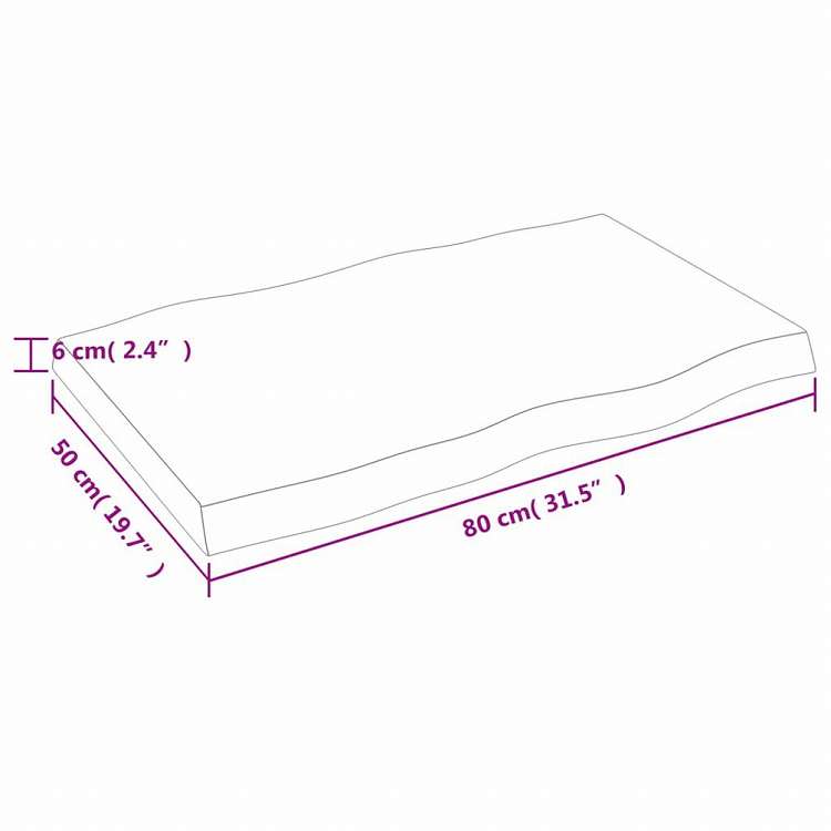 vidaXL テーブルトップ ライトブラウン 80x50x(2-6) cm 加工済み無垢材 ライブエッジ家具 テーブル用品 テーブルトップ(代引不可)