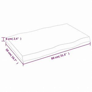 vidaXL テーブルトップ ライトブラウン 80x50x(2-6) cm 加工済み無垢材 ライブエッジ家具 テーブル用品 テーブルトップ(代引不可)