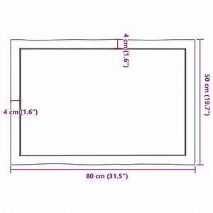 vidaXL テーブルトップ ライトブラウン 80x50x(2-6) cm 加工済み無垢材 ライブエッジ家具 テーブル用品 テーブルトップ(代引不可)