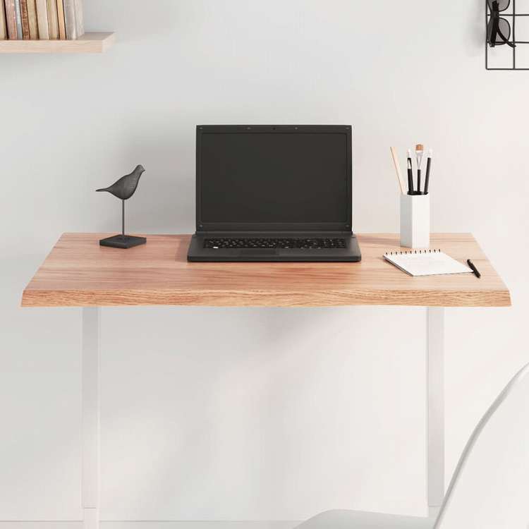 vidaXL テーブルトップ ライトブラウン 80x60x2 cm 加工済みオーク無垢材 ライブエッジ家具 テーブル用品 テーブルトップ(代引不可)