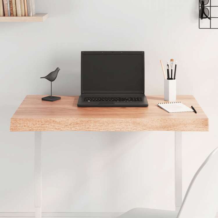 vidaXL テーブルトップ ライトブラウン 80x60x(2-6) cm 加工済み無垢材 ライブエッジ家具 テーブル用品 テーブルトップ(代引不可)