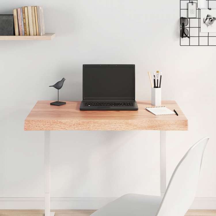 vidaXL テーブルトップ ライトブラウン 80x60x(2-6) cm 加工済み無垢材 ライブエッジ家具 テーブル用品 テーブルトップ(代引不可)