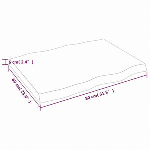 vidaXL テーブルトップ ライトブラウン 80x60x(2-6) cm 加工済み無垢材 ライブエッジ家具 テーブル用品 テーブルトップ(代引不可)