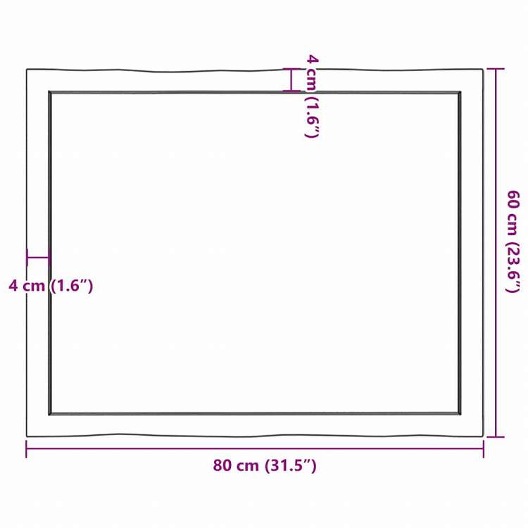 vidaXL テーブルトップ ライトブラウン 80x60x(2-6) cm 加工済み無垢材 ライブエッジ家具 テーブル用品 テーブルトップ(代引不可)