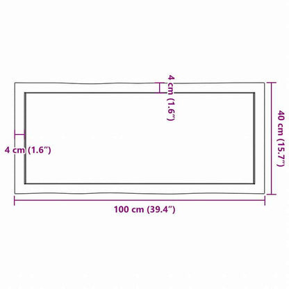 vidaXL テーブルトップ ライトブラウン 100x40x(2-4) cm 加工済み無垢材 ライブエッジ家具 テーブル用品 テーブルトップ(代引不可)