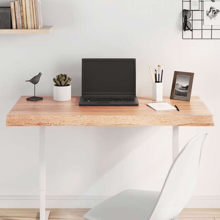 vidaXL テーブルトップ ライトブラウン 100x40x(2-6) cm 加工済み無垢材 ライブエッジ家具 テーブル用品 テーブルトップ(代引不可)