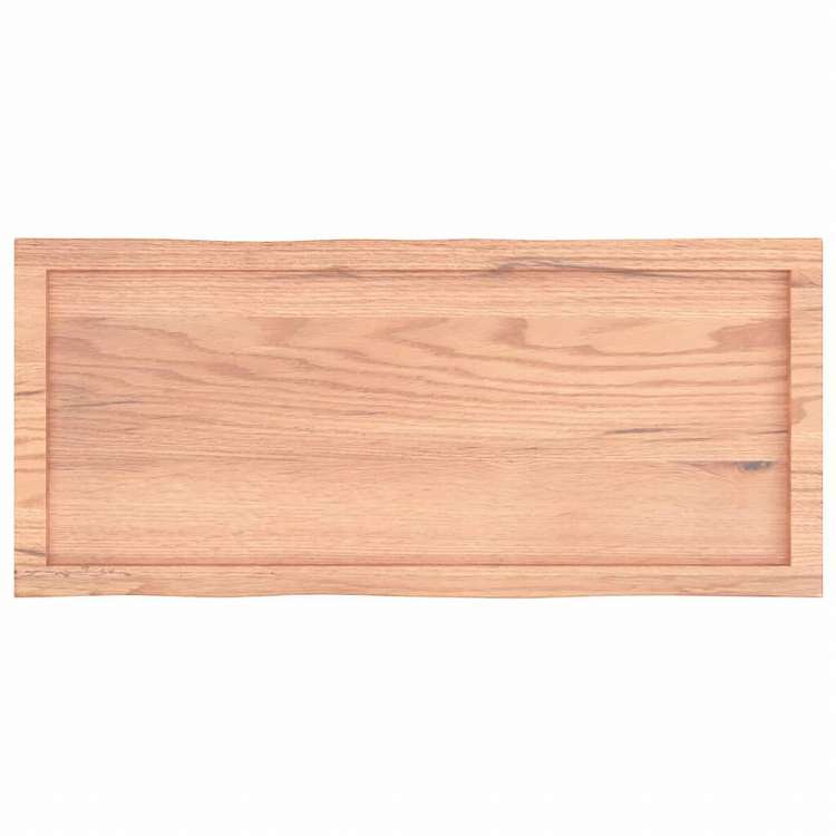 vidaXL テーブルトップ ライトブラウン 100x40x(2-6) cm 加工済み無垢材 ライブエッジ家具 テーブル用品 テーブルトップ(代引不可)