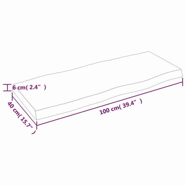 vidaXL テーブルトップ ライトブラウン 100x40x(2-6) cm 加工済み無垢材 ライブエッジ家具 テーブル用品 テーブルトップ(代引不可)
