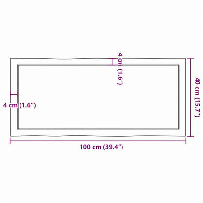 vidaXL テーブルトップ ライトブラウン 100x40x(2-6) cm 加工済み無垢材 ライブエッジ家具 テーブル用品 テーブルトップ(代引不可)