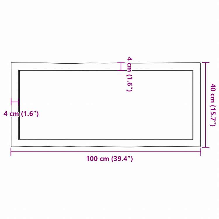 vidaXL テーブルトップ ライトブラウン 100x40x(2-6) cm 加工済み無垢材 ライブエッジ家具 テーブル用品 テーブルトップ(代引不可)